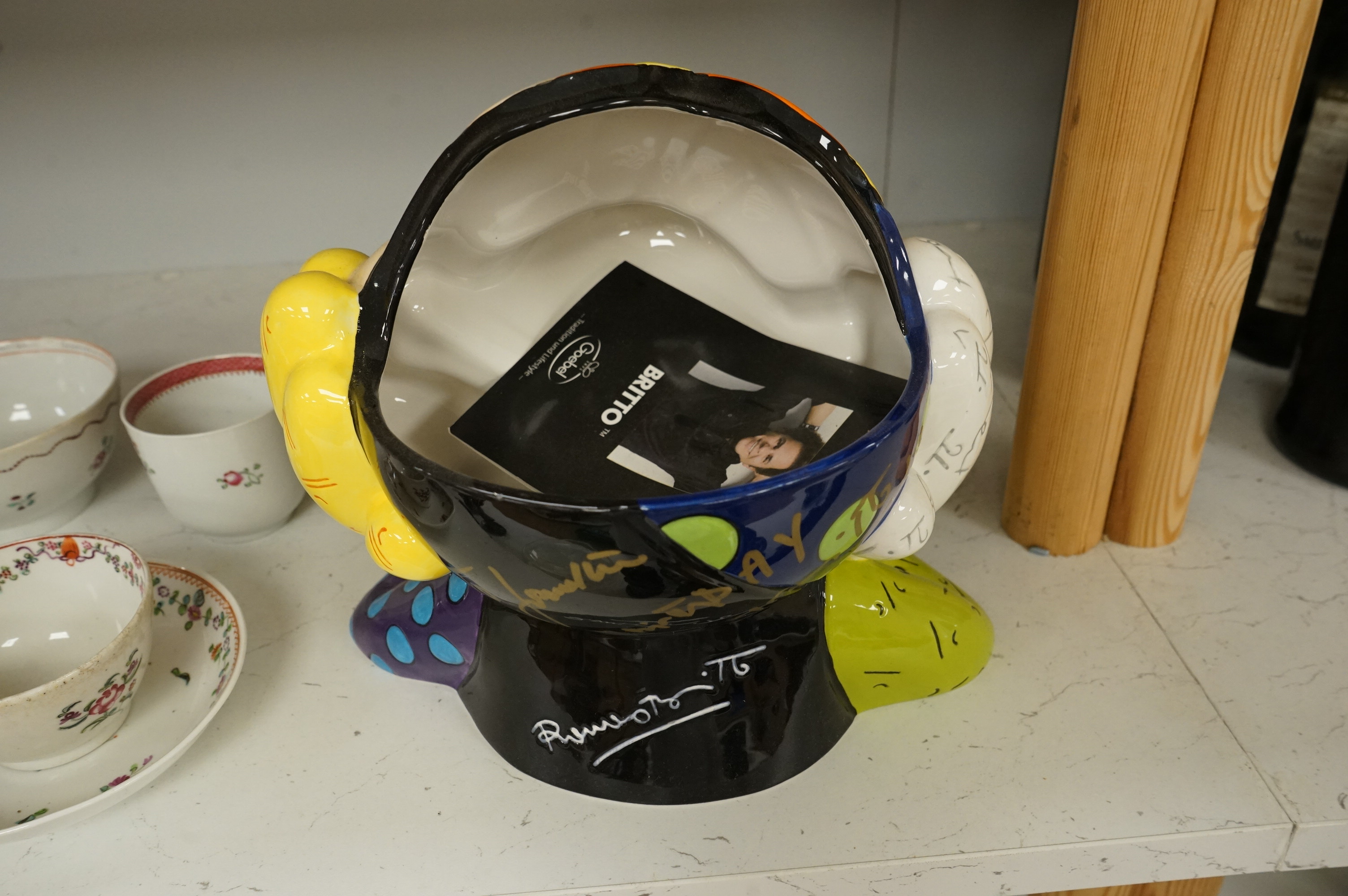 Romero Brotto (Brazilian, 1963-), a ceramic Mickey Mouse cookie jar with booklet, lacking cover, 21cm high